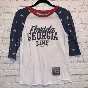 Florida Georgia Line Graphic Raglan Tee Star Sleeve Small